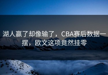 湖人赢了却像输了，CBA赛后数据一摆，欧文这项竟然挂零