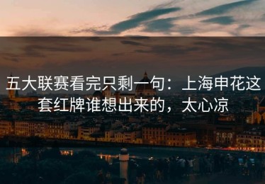 五大联赛看完只剩一句：上海申花这套红牌谁想出来的，太心凉