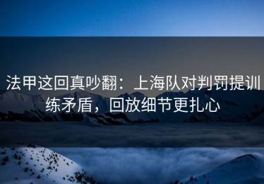 法甲这回真吵翻：上海队对判罚提训练矛盾，回放细节更扎心