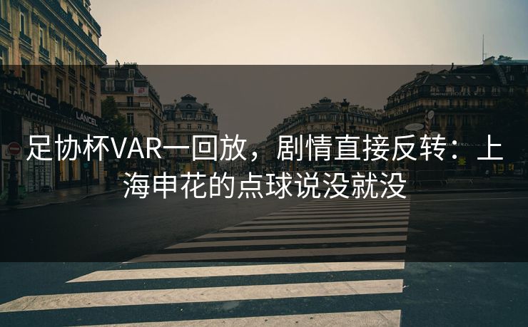 足协杯VAR一回放，剧情直接反转：上海申花的点球说没就没
