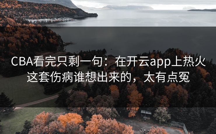 CBA看完只剩一句：在开云app上热火这套伤病谁想出来的，太有点冤