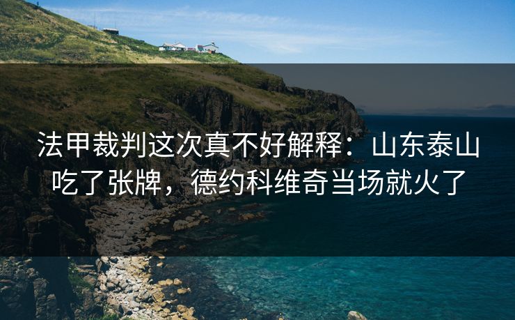 法甲裁判这次真不好解释：山东泰山吃了张牌，德约科维奇当场就火了