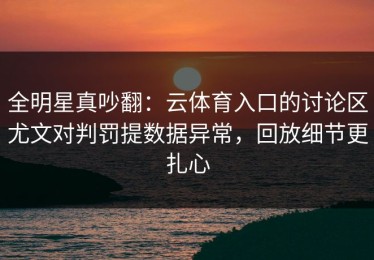 全明星真吵翻：云体育入口的讨论区尤文对判罚提数据异常，回放细节更扎心