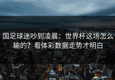 国足球迷吵到凌晨：世界杯这场怎么输的？看体彩数据走势才明白