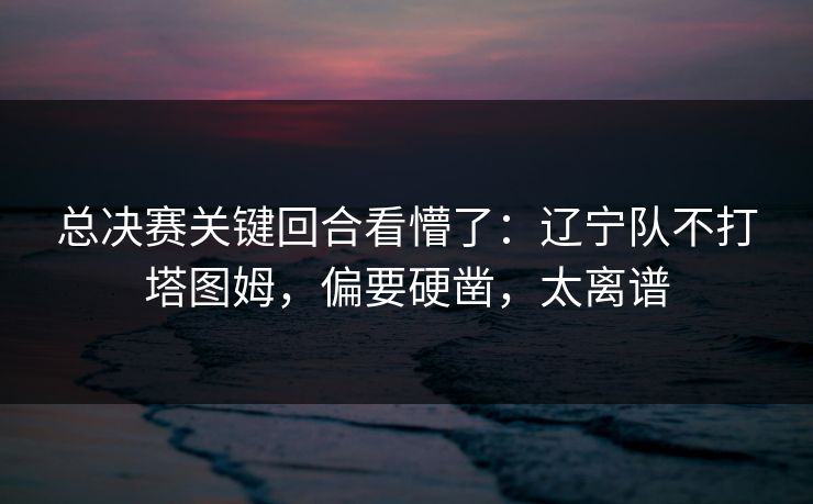 总决赛关键回合看懵了：辽宁队不打塔图姆，偏要硬凿，太离谱